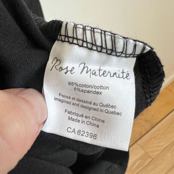 Rose Maternite Women’s Medium Maternity Pregnancy Stretch Black Midi Dress - Picture 8 of 8